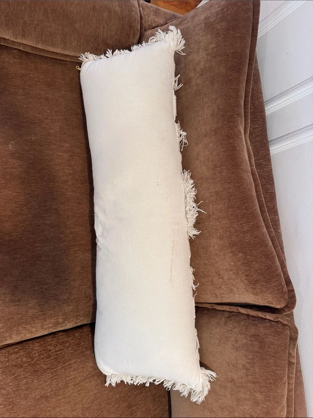 Boho Ivory Textured Lumbar Pillow